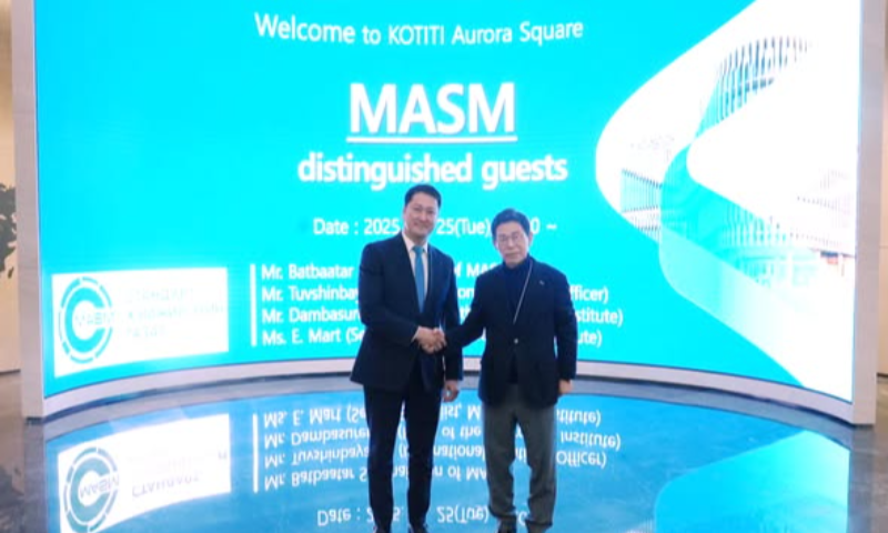 Стандарт, хэмжил зүйн газрын дарга С.Батбаатар БНСУ-ын судалгаа, сорилт шинжилгээний нэр хүндтэй байгууллага болох “KOTITI”–ийн ерөнхийлөгч Сан Ран Литэй уулзаж, хоёр талын хамтын ажиллагааны чиглэл, цаашдын төлөвийг хэлэлцлээ.